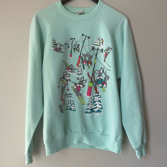 Vintage Jasper Canada Ski Bunny Crewneck Sweatshirt - Picture 2 of 4